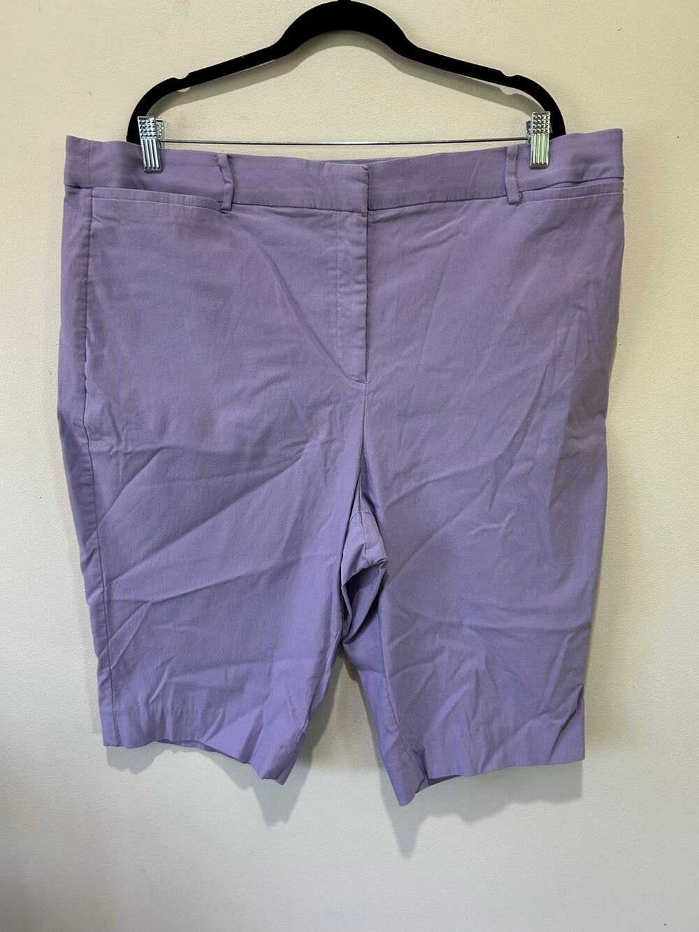 Lane Bryant purple bermuda shorts size 24 elastic waist stretch